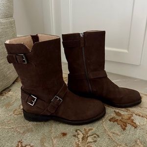 Eileen Fisher Chocolate Suede Leather Boots Size 7.5